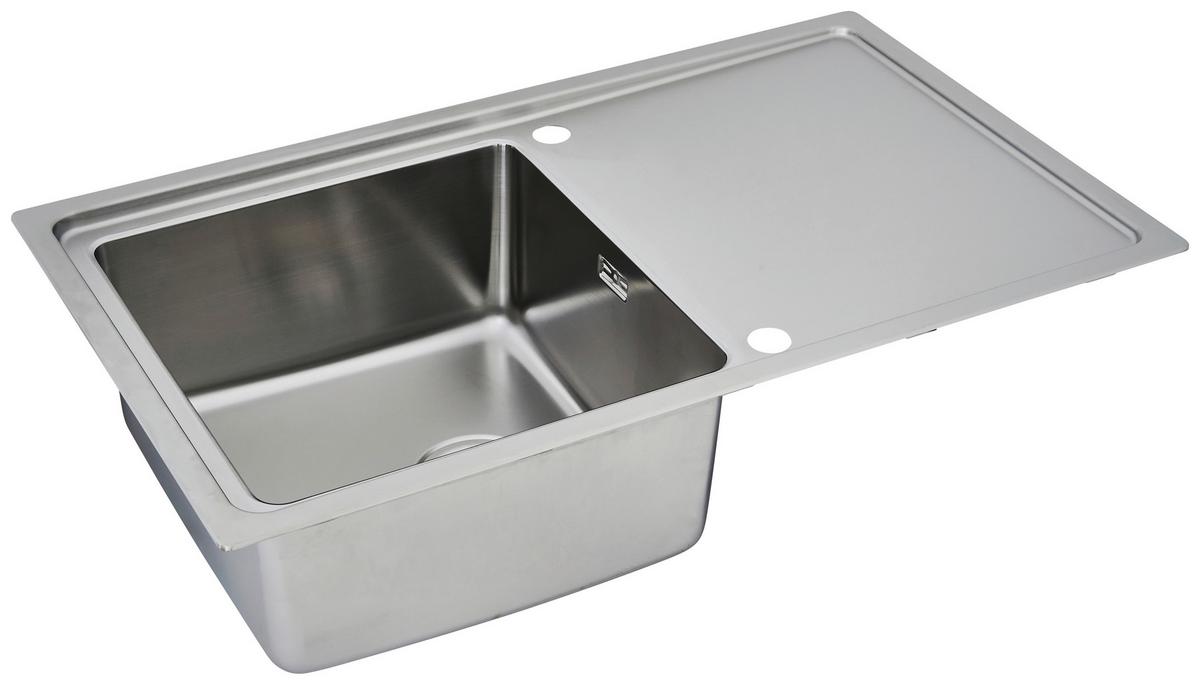 Spüle Respekta Edelstahl Bxt: 86x50 Cm - Edelstahlfarben, Trend, Metall (86/21/50cm) - Respekta