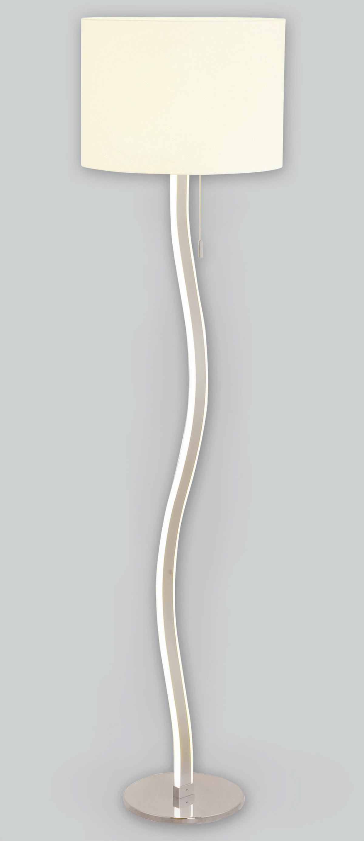 Stehlampe Aurelia Weiß Leicht Geschwungen - Weiß, Design, Kunststoff/Metall (40/192cm) - Näve