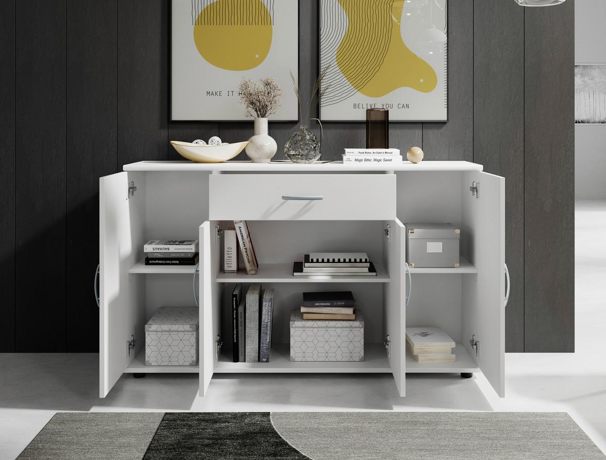Komód Lilly 118/70cm - fehér, Konventionell, faalapú anyag (118/70/30cm) - Carryhome