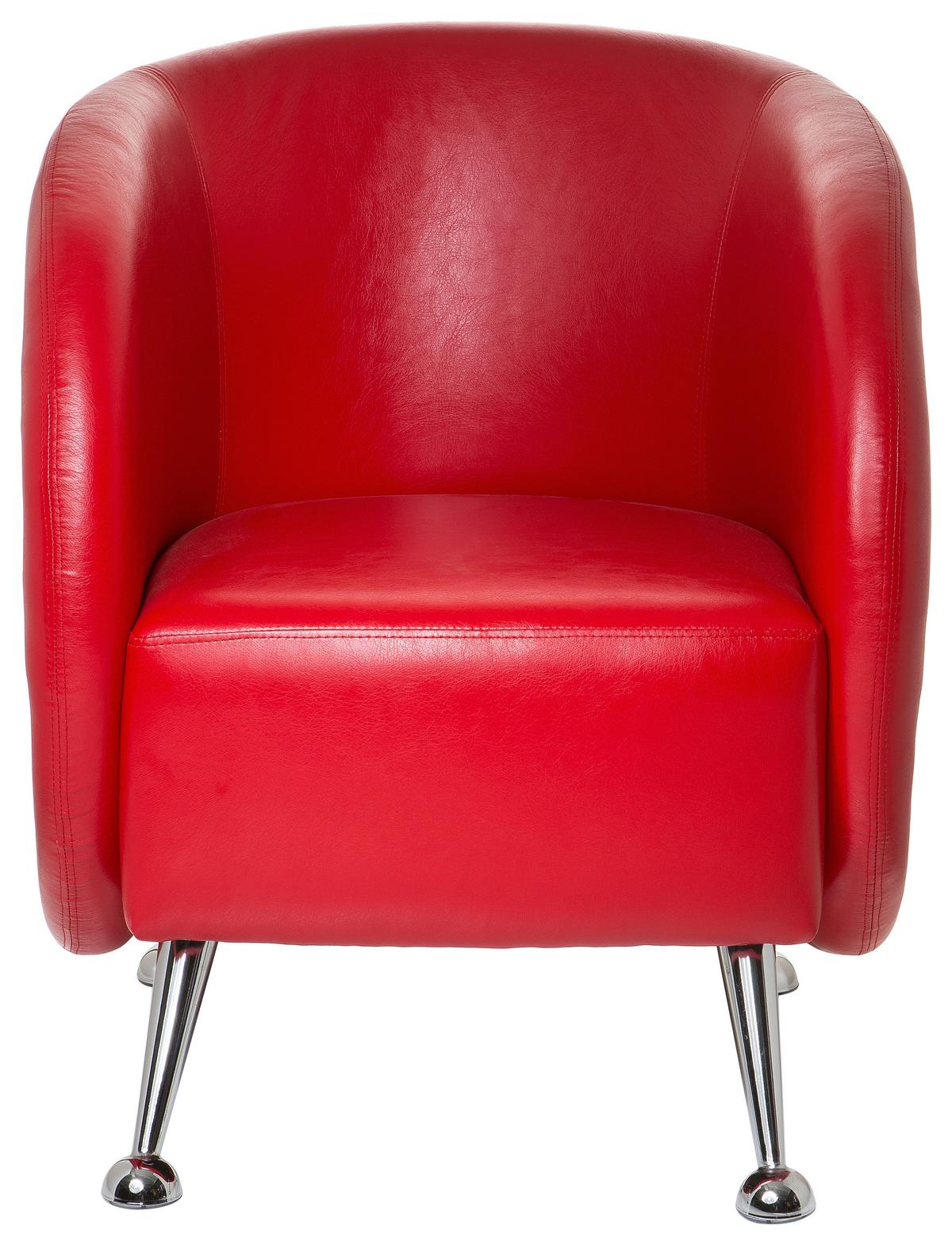 Sessel St. Lucia Rot - Chromfarben/Rot, MODERN, Textil (60/85/50cm) - MID.YOU