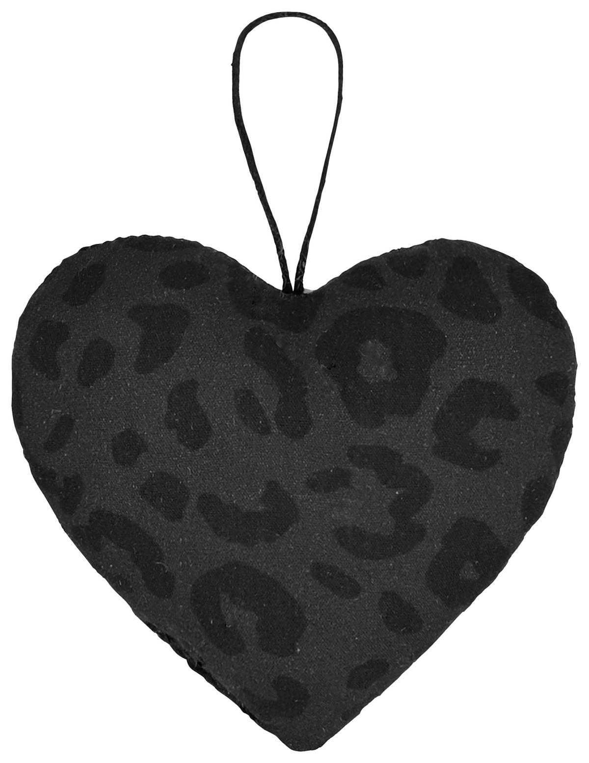Závěsná dekorace HEART - černá, textil (10,5/9cm) - Mömax