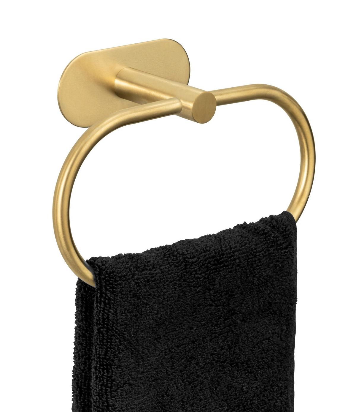 Držák na ručníky OREA GOLD MATT - barvy zlata, Lifestyle, kov (20,5/12,5/7,5cm) - Mömax