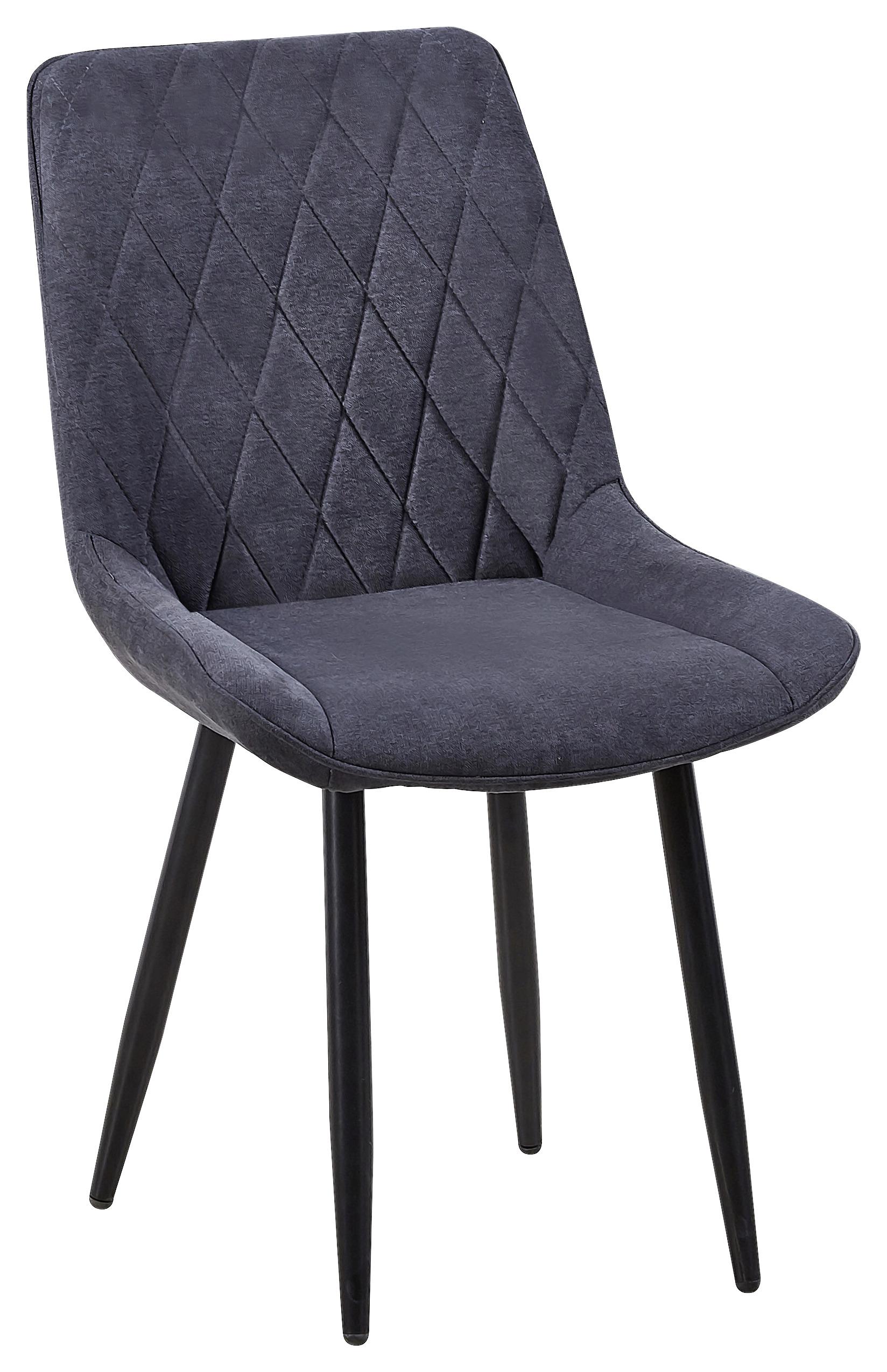 Schalenstuhl Oliver Schwarz Gepolstert - Schwarz/Grau, MODERN, Textil/Metall (52,5/87/61,5cm) - MID.YOU