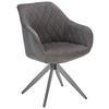 Armlehnstuhl Adriano Dunkelgrau drehbare Sitzfläche - Dunkelgrau, MODERN, Textil/Metall (59/84/59cm) - Livetastic