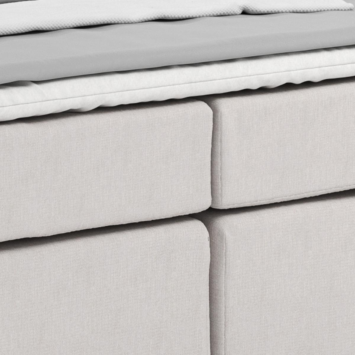 Postel Boxspring NERO PL: 160/200 cm, béžová - barvy chromu/pískové barvy, Konvenční, kov/textil (160/200cm)