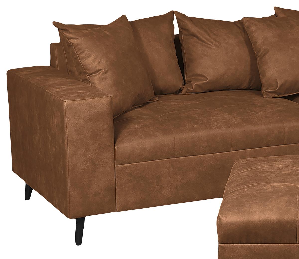 Ecksofa Pruno, Braun S: 247x174 Cm - Schwarz/Braun, Design, Textil (247/174cm) - MID.YOU