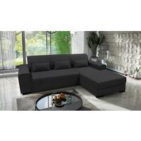 Ecksofa Classic Dunkelgrau 270x175 Cm - Dunkelgrau/Schwarz, Design, Textil (270/175cm) - MID.YOU