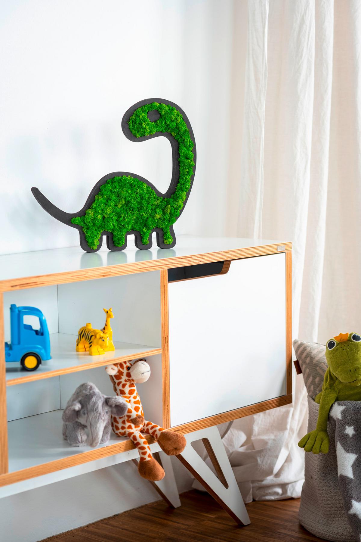 Moosbild Grün B: 37,5 Cm - Schwarz/Grün, Basics, Naturmaterialien/Holz (37,5/27/2cm)