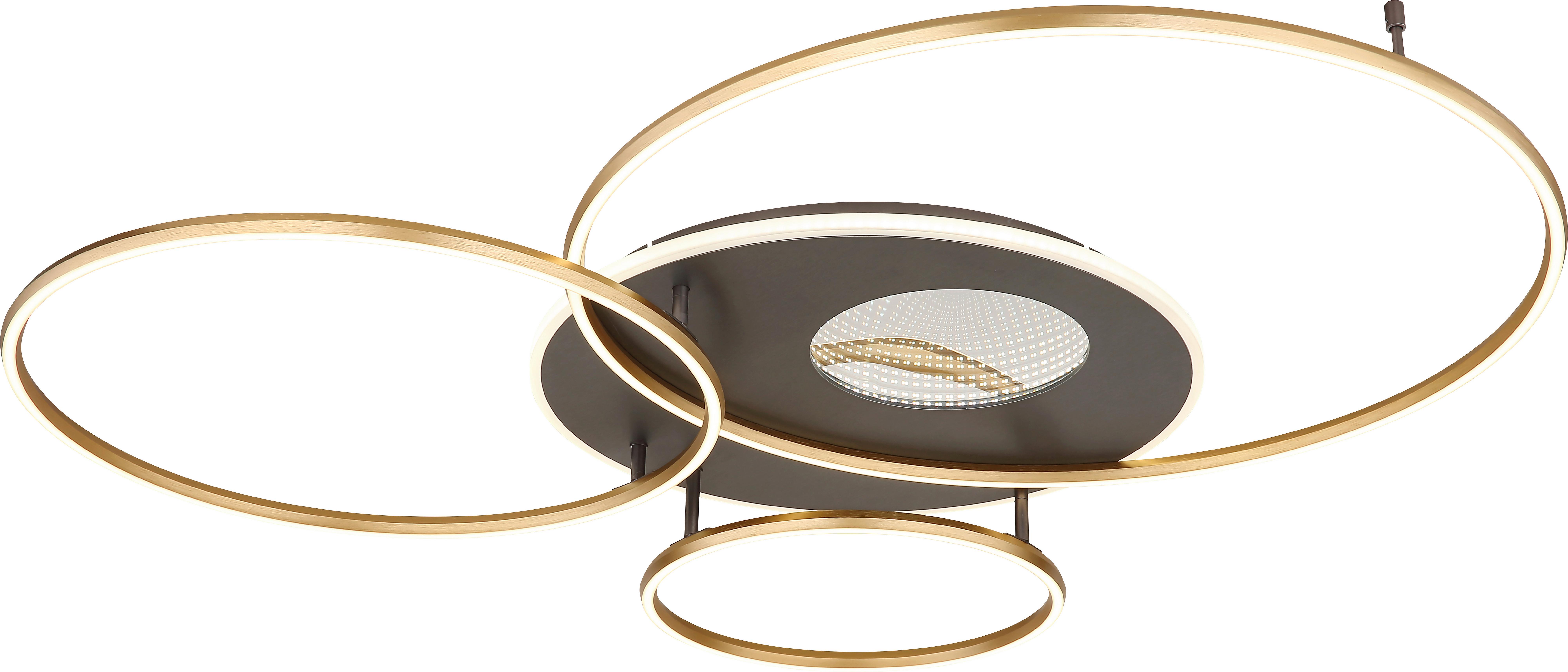 STROPNÍ LED SVÍTIDLO BEFER - opál/barvy zlata, Moderní, kov/plast (126,4/105,3/13cm) - Mömax