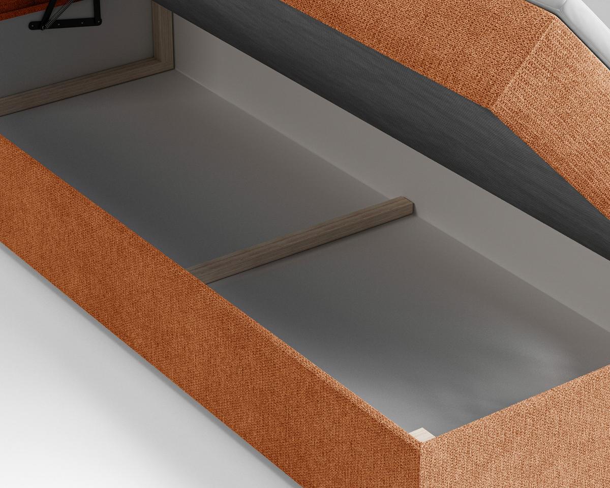 Boxbett Oslo mit Topper 90x200 - Schwarz/Kupferfarben, MODERN, Holz/Kunststoff (90/200cm) - Livetastic