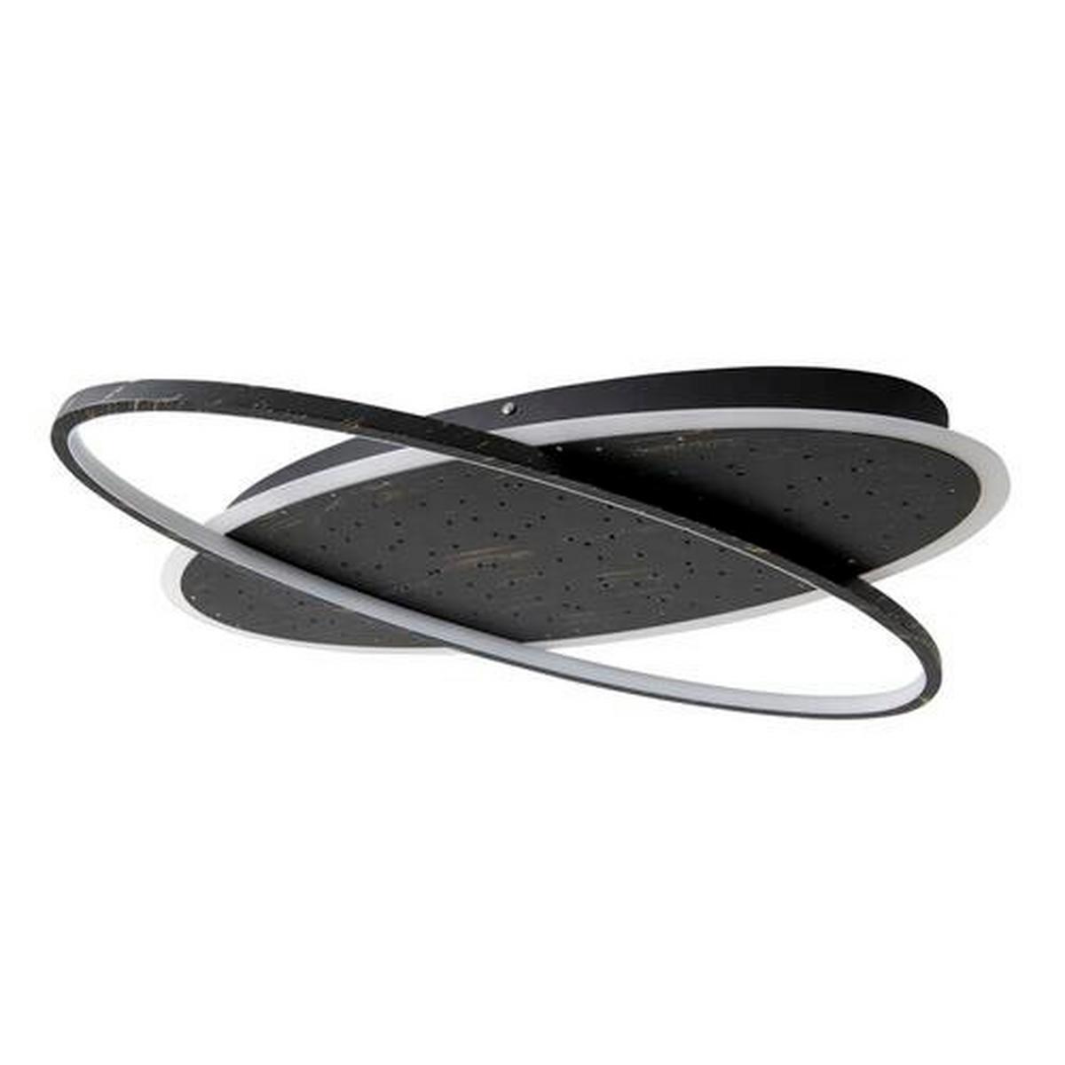 LED-Deckenleuchte Stelaris L: 60 cm - Goldfarben/Schwarz, Design, Kunststoff/Metall (60/6,5/47cm) - Näve