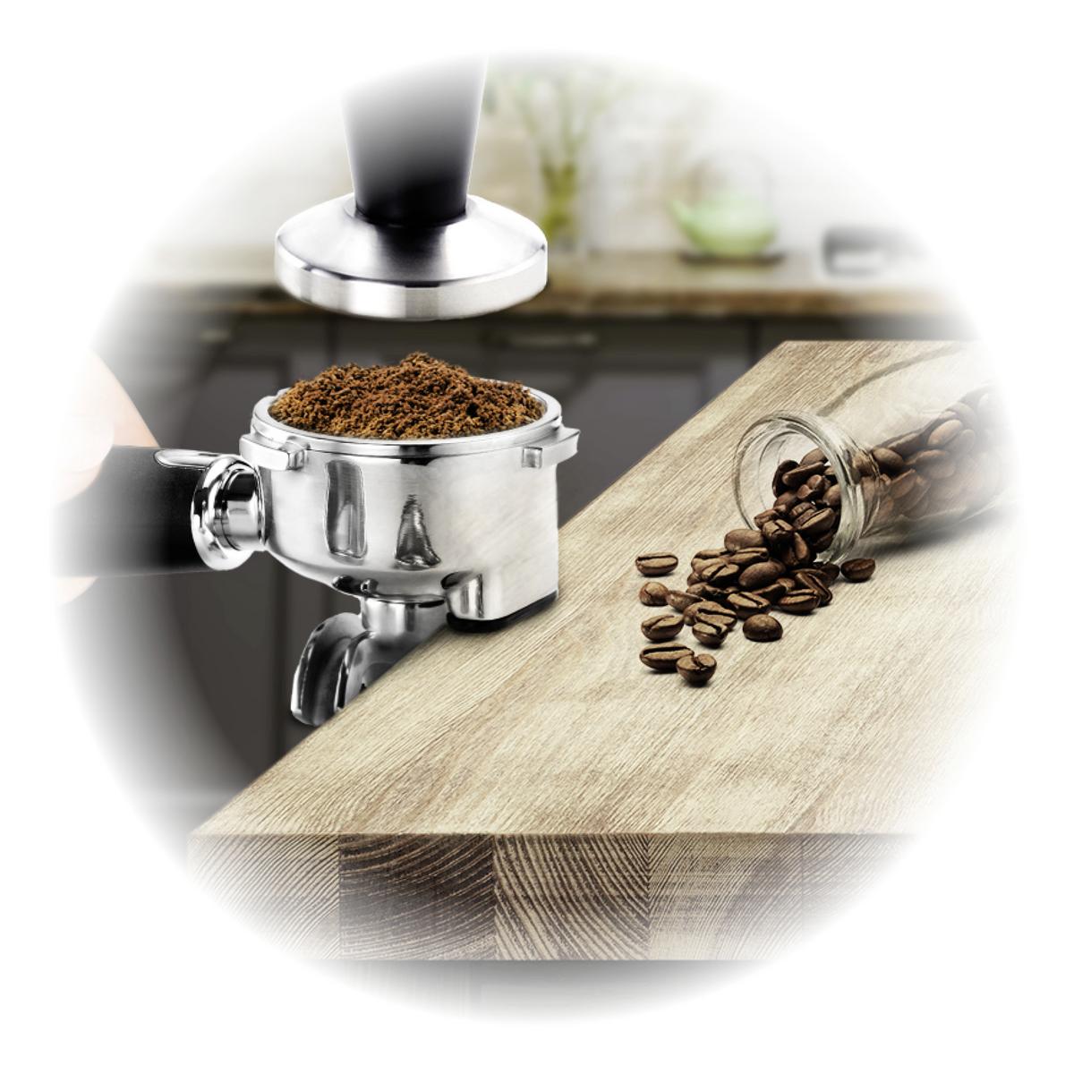Espressomaschine Barista Plus 20 Bar 2,7 L Für 2 Tassen - Silberfarben, Basics, Metall (32,5/41/28cm) - Trisa Electronics