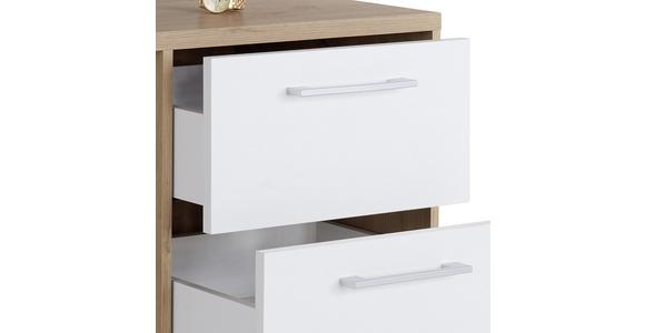 Schreibtisch mit Stauraum B 124cm H 73cm Box, Eiche Dekor - Eichefarben, MODERN, Holzwerkstoff (123,4/73/50cm) - Ondega