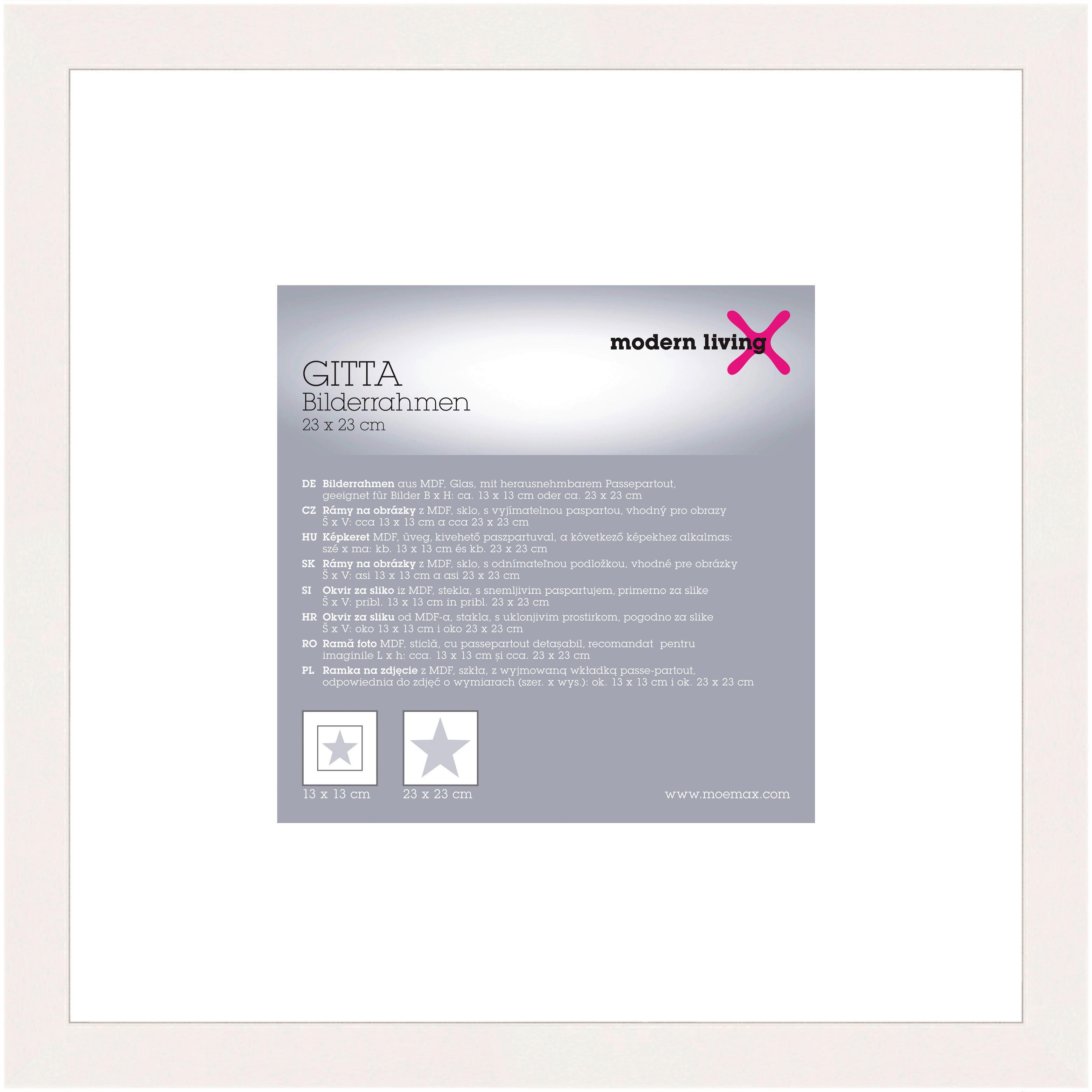 Rám na obrazy GITTA DUPLO - biela, Basics, drevo (25,2/25,2/3,6cm) - Mömax