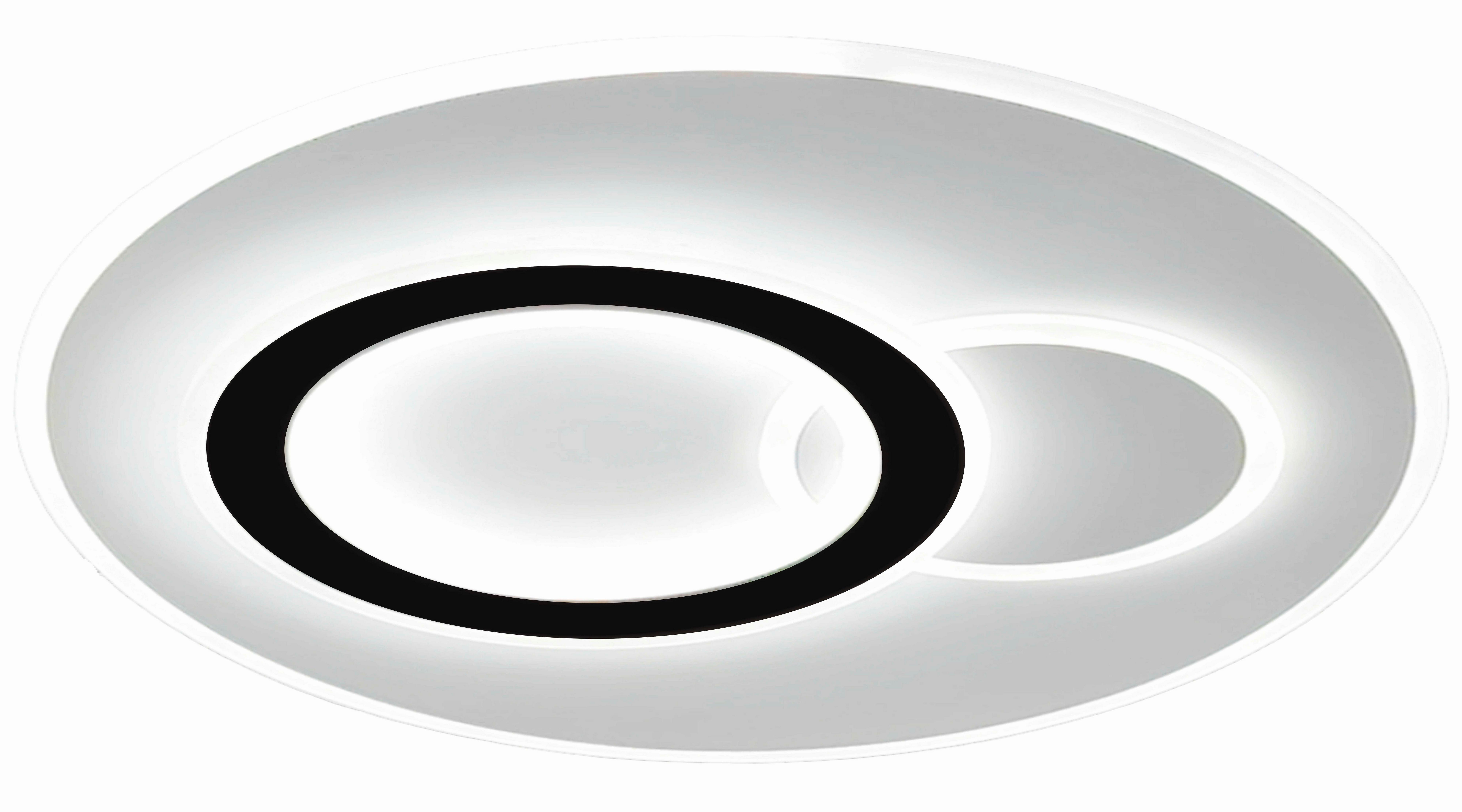 LED-Deckenleuchte Coralie - Opal/Schwarz, Basics, Kunststoff/Metall (46/6cm) - Luca Bessoni