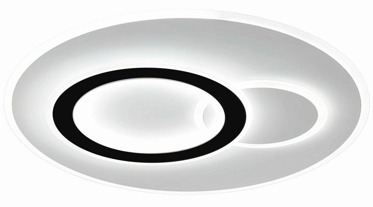 LED-Deckenleuchte Coralie - Opal/Schwarz, Basics, Kunststoff/Metall (46/6cm) - Luca Bessoni