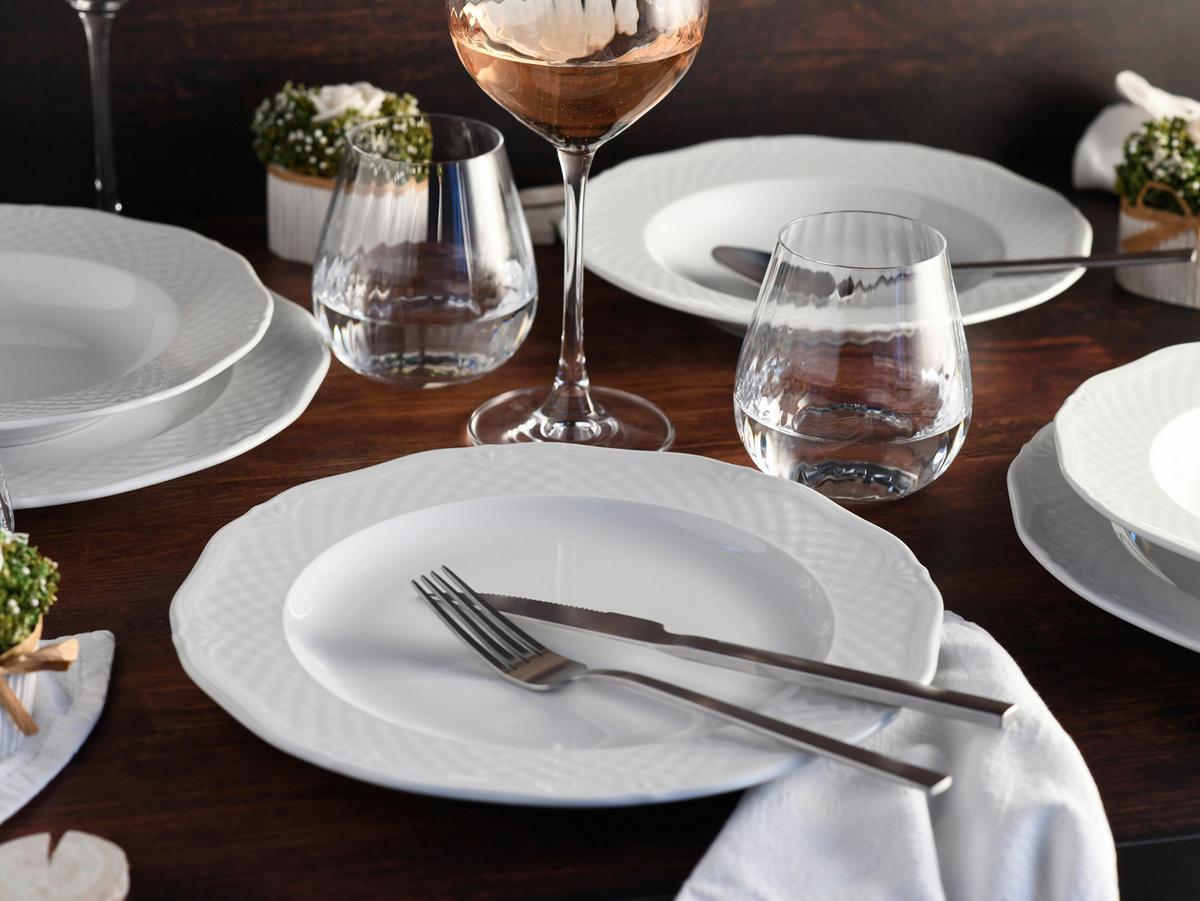 Tafelservice Arianne 12-Tlg. Keramik, Weiß - Weiß, Basics, Keramik - Creatable