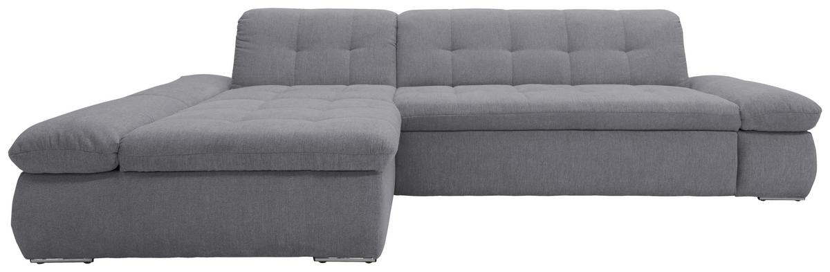 Ecksofa Moric Dunkelgrau Mikrofaser - Chromfarben/Dunkelgrau, KONVENTIONELL, Textil (172/300cm) - MID.YOU