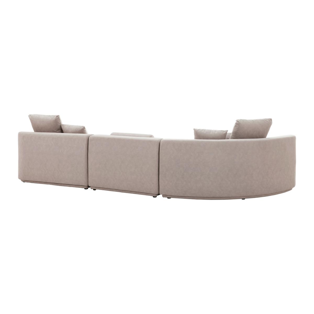 Sedací souprava Anna béžová - bílá/béžová, Moderní, dřevo/textil (360/71/134cm) - Bessagi Home