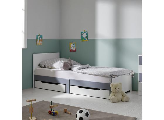 Posteľ Pre Deti Aj Mládež Brian - biela/svetlosivá, Moderný, drevo (96/80/203cm) - Mömax modern living Posteľ Pre Deti Aj Mládež Brian - biela/svetlosivá, Moderný, drevo (96/80/203cm) - Mömax modern living