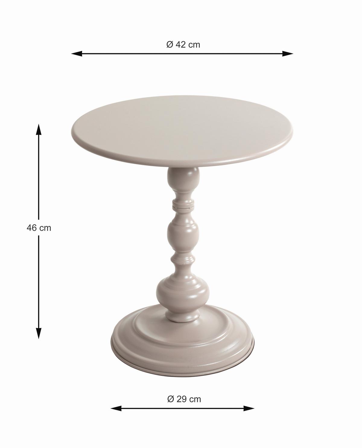 Príručný stolík Nuria, 42 cm. kašmírová - kašmírová, Trend, kov (42/46cm)