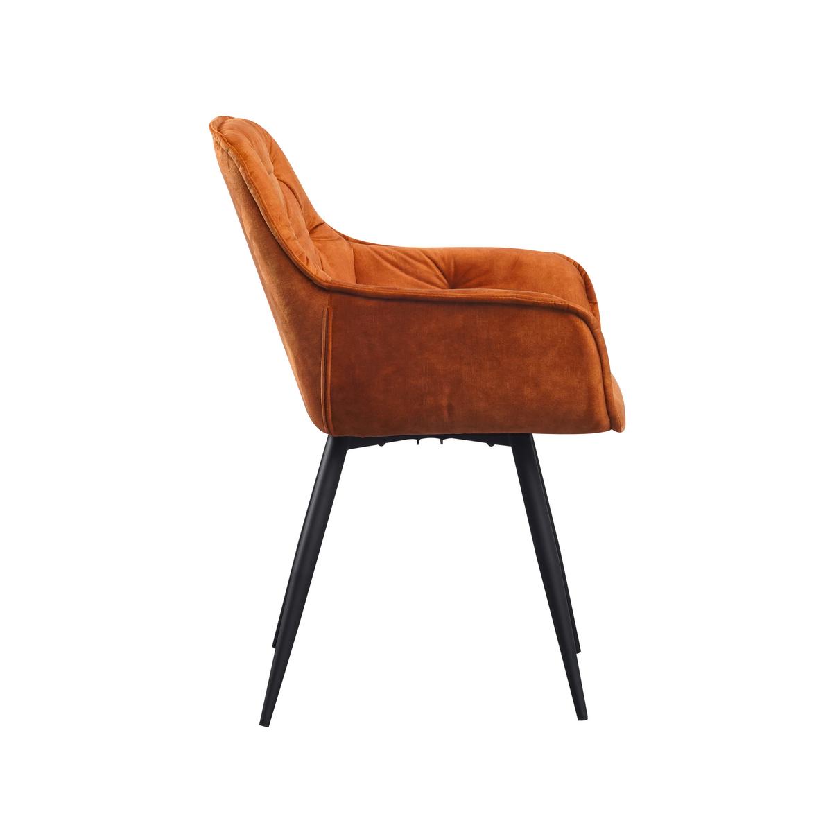 Armlehnstuhl-Set Alan Cognac B: 54 cm - Cognac/Schwarz, MODERN, Textil/Metall (54/86/53cm) - MID.YOU