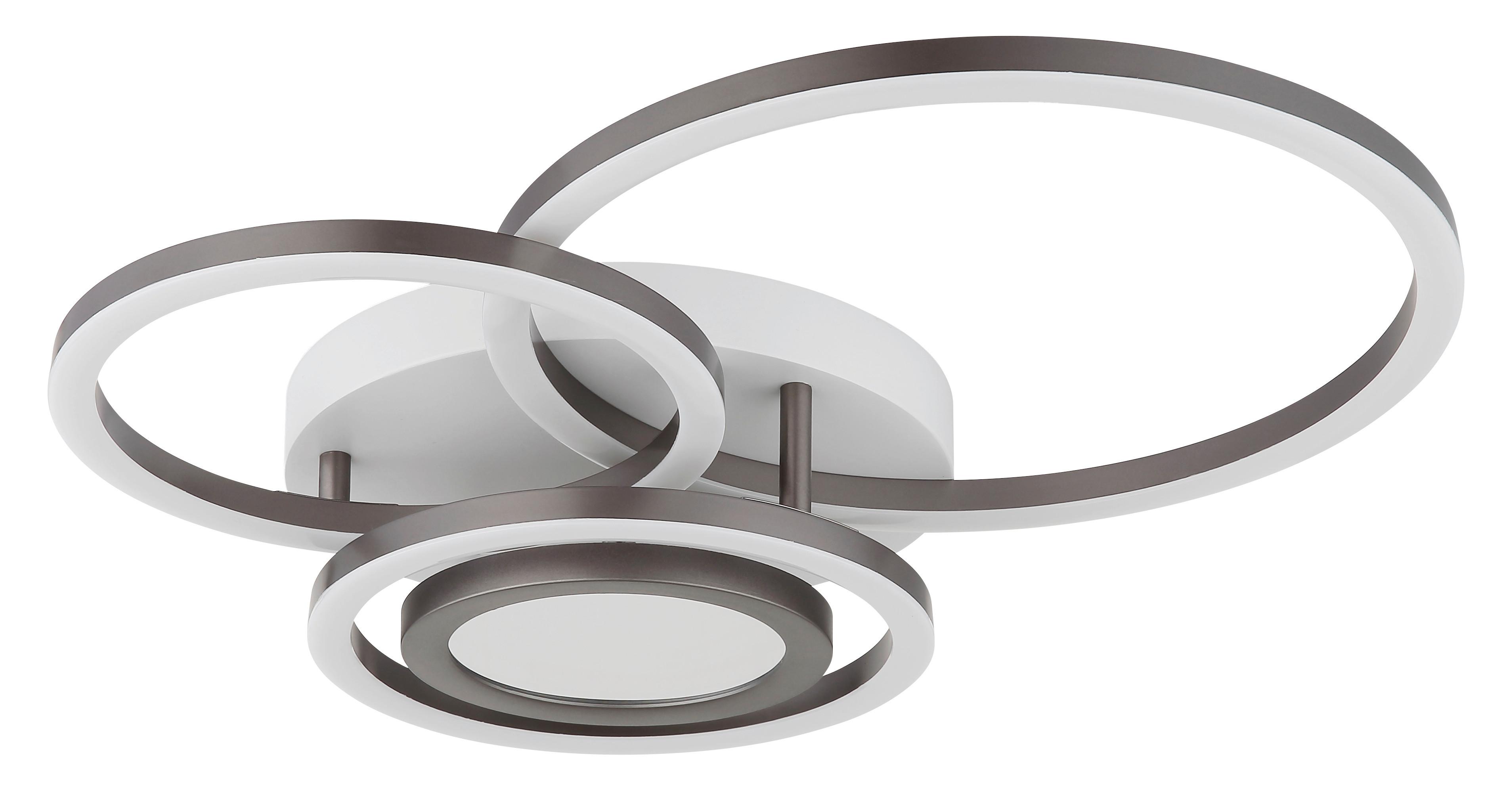 LED-Deckenleuchte 3000k, 40w - Braun/Weiß, Design, Kunststoff/Metall (49/39/10cm) - Globo