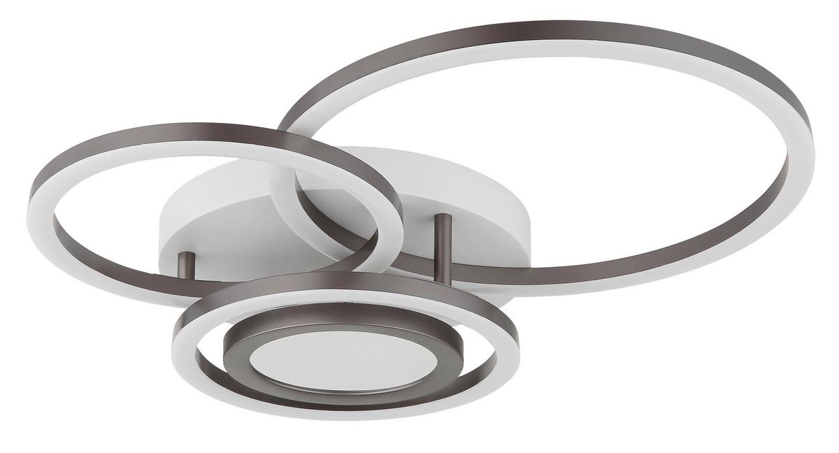 LED-Deckenleuchte 3000k, 40w - Braun/Weiß, Design, Kunststoff/Metall (49/39/10cm) - Globo