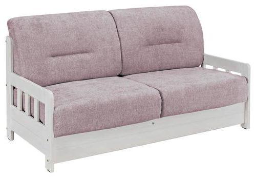 2-Sitzer-Sofa mit Schlaffunkt. Camino Holzkorpus Rosa/Weiß - Rosa/Weiß, LIFESTYLE, Holz/Textil (154/88/90cm) - Livetastic