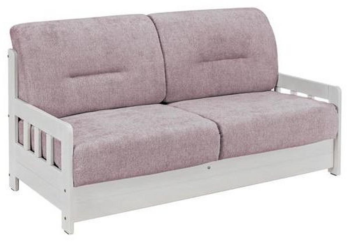 2-Sitzer-Sofa mit Schlaffunkt. Camino Holzkorpus Rosa/Weiß - Rosa/Weiß, LIFESTYLE, Holz/Textil (154/88/90cm) - Livetastic
