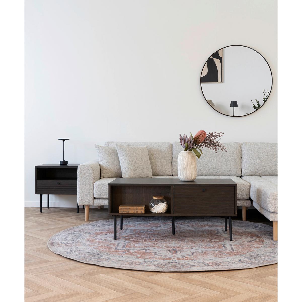 Couchtisch Kyoto Eiche dunkel B: 100cm - Eiche dunkel/Schwarz, Design, Holz/Holzwerkstoff (100/50/45cm) - MID.YOU