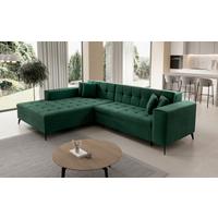 Ecksofa Solange Grün S: 196x292 cm - Chromfarben/Grün, Design, Textil (196/292cm) - MID.YOU