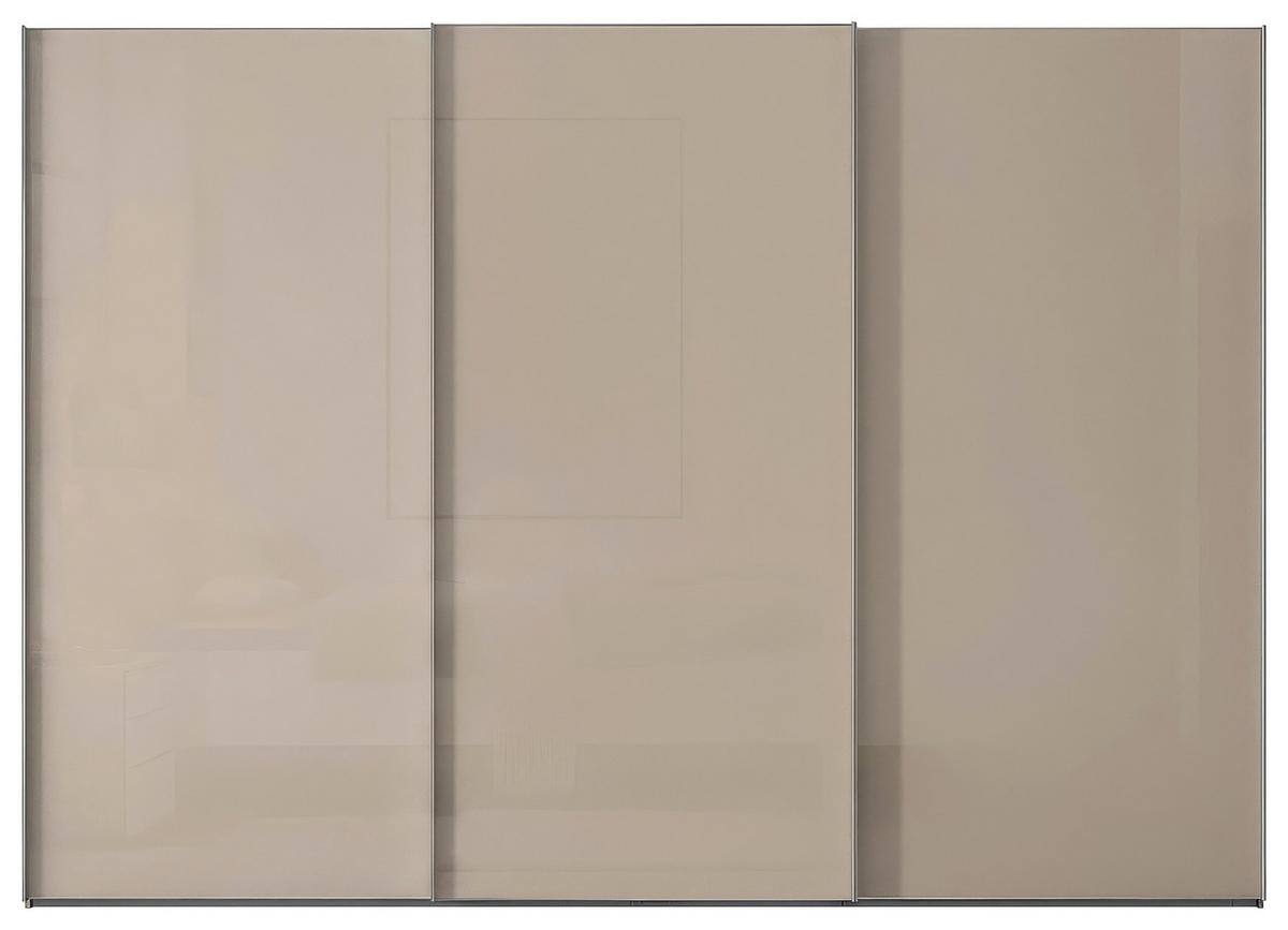 Šatní skříň LUMOS, šířka 298 cm - pískové barvy/barvy hliníku, Konvenční, kov/kompozitní dřevo (298/222/68cm)