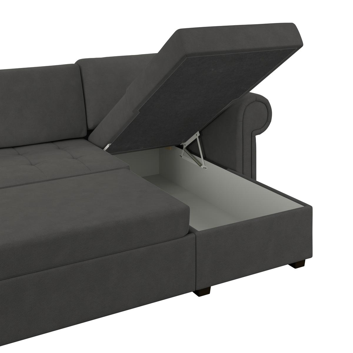 Ecksofa Oslo Braun B: 260 cm - Braun, ROMANTIK / LANDHAUS, Textil (260/85/155cm) - James Wood