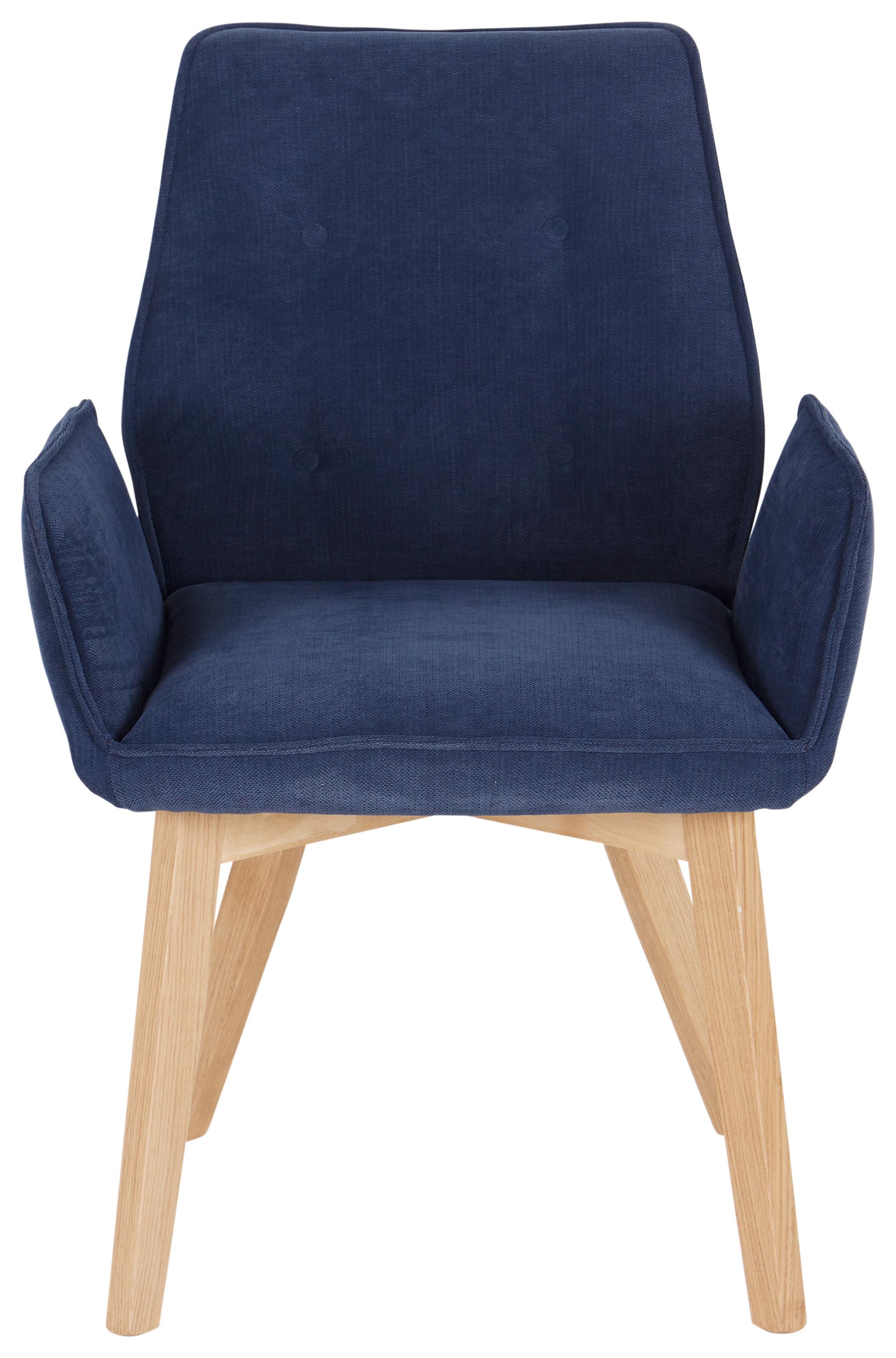 Armlehnstuhl Betty Eichfarben Gepolstert - Blau/Eichefarben, KONVENTIONELL, Holz (60/90/67cm)