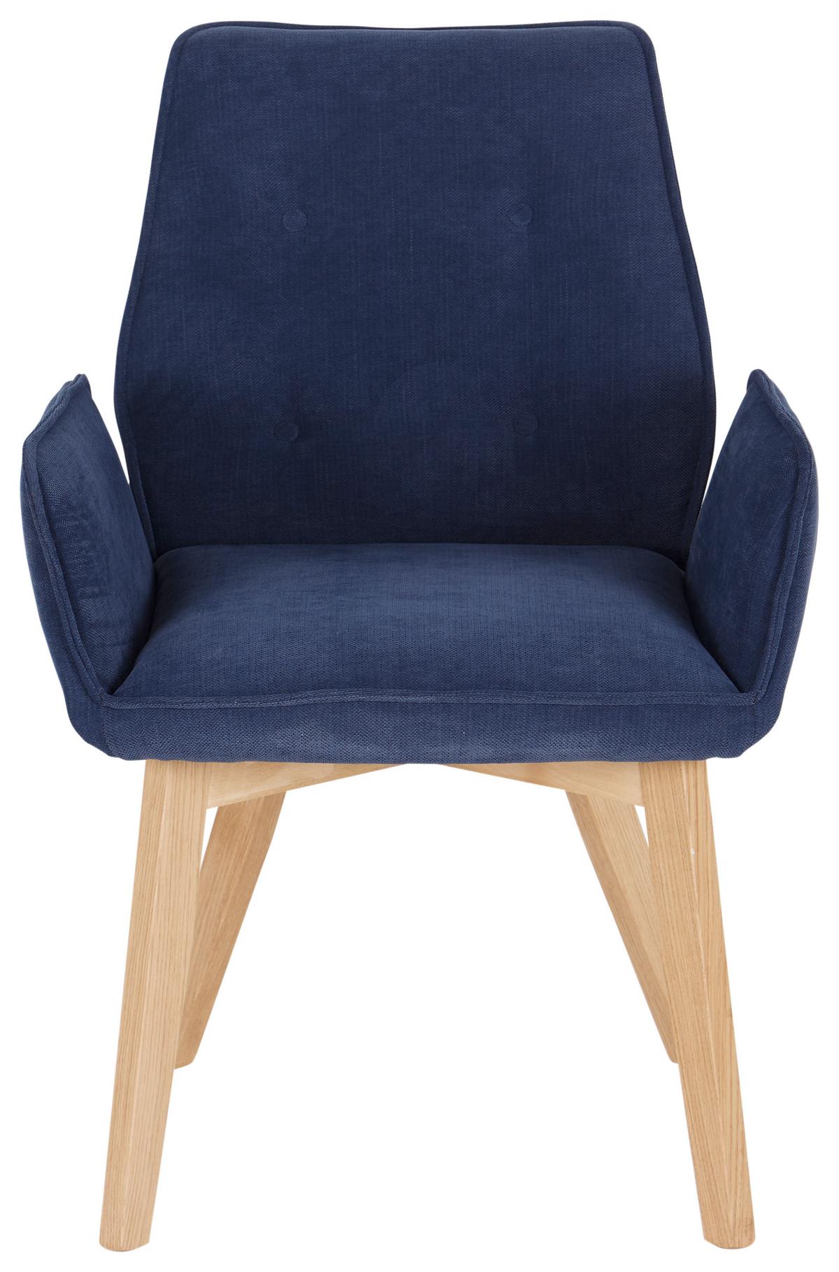 Armlehnstuhl Betty Eichfarben Gepolstert - Blau/Eichefarben, KONVENTIONELL, Holz (60/90/67cm)