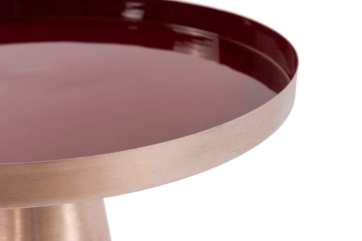 Beistelltisch aus Eisen Morrison Pflaume/Beige - Pflaume/Beige, Basics, Metall (45/45,5cm) - Kayoom