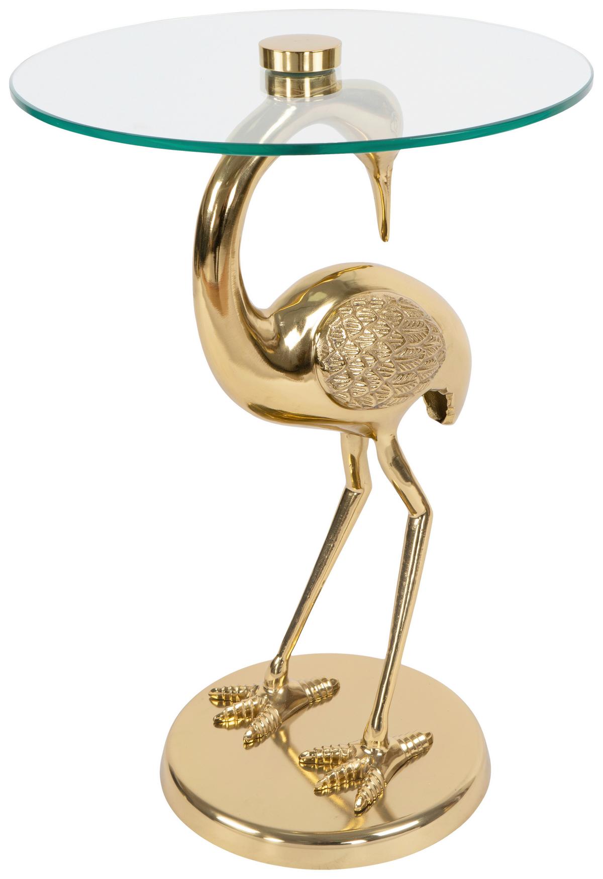 Beistelltisch Animalty 325 Goldfarben B: 58 Cm - Goldfarben, Design, Glas/Metall (40/40/58cm) - Kayoom