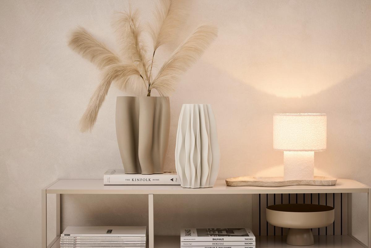 STOLNÁ LAMPA STOFLI - biela/prírodná farba, Modern, kov/textil (19/19/25cm) - Mömax
