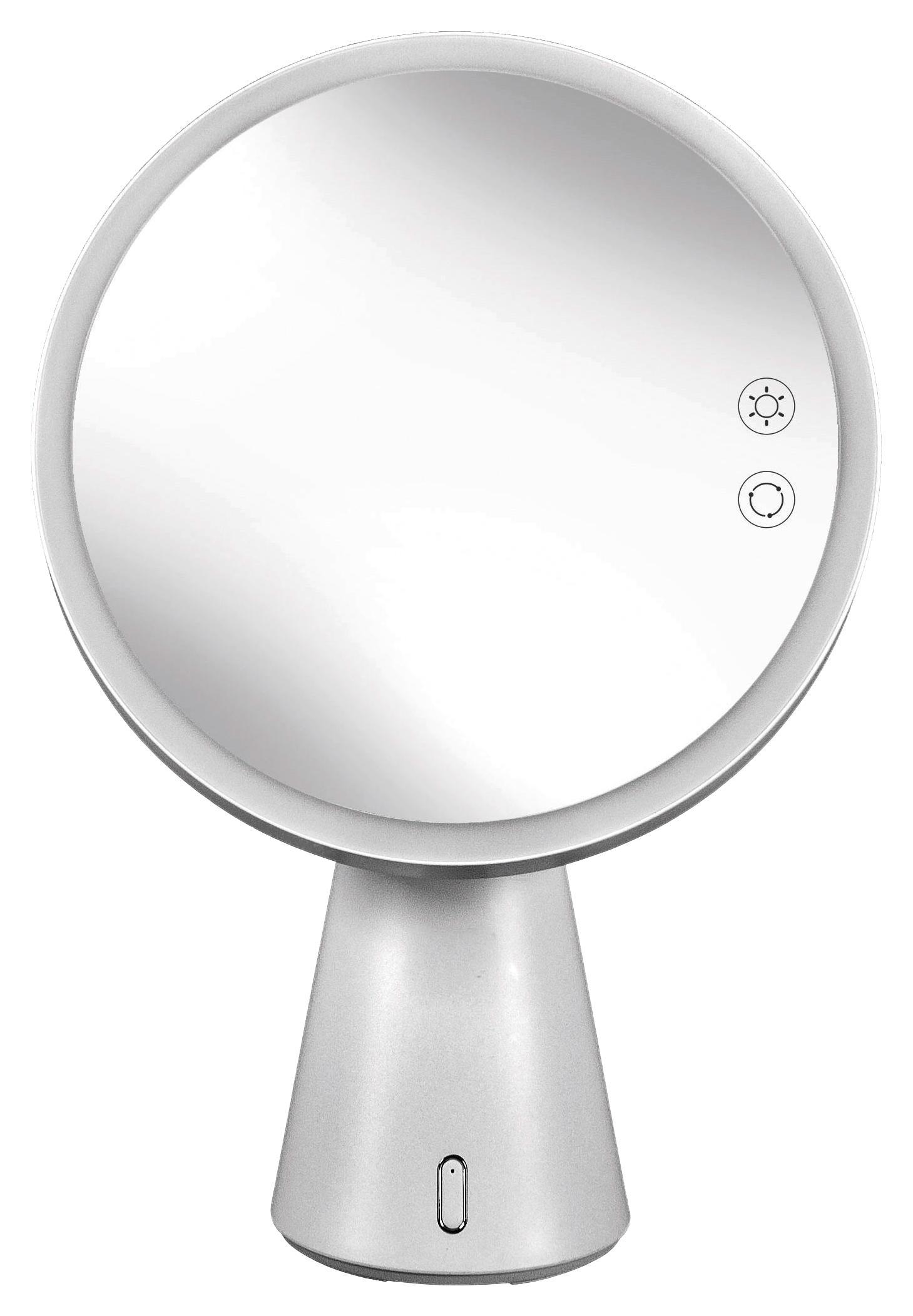 Kosmetikspiegel Genius Mirror - Weiß, MODERN, Glas/Kunststoff (24cm) - Kleine Wolke