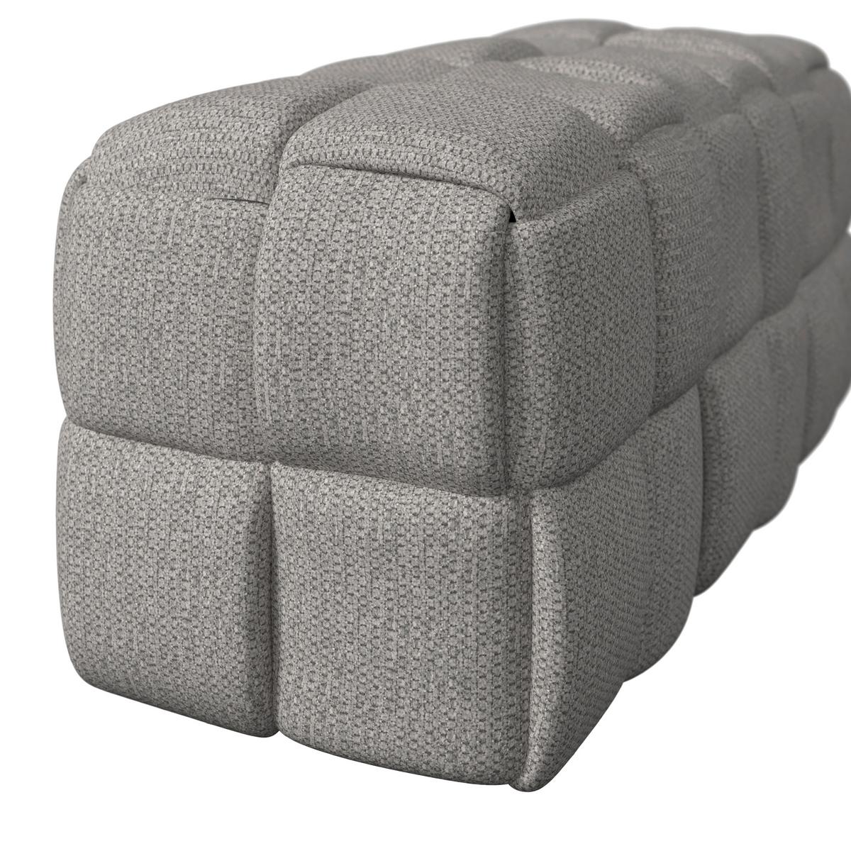 Moderná lavica ELLA sivá, buklé - čierna/sivá, Modern, drevo/textil (110/45/45cm) - Bessagi Home