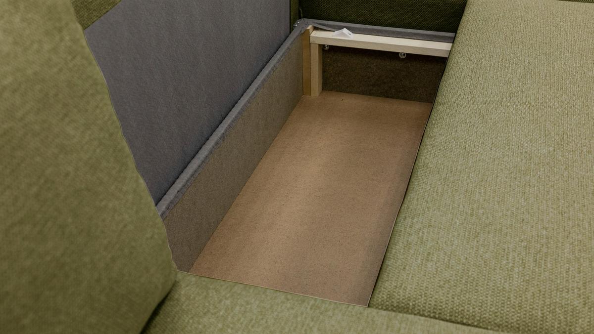 Wohnlandschaft Pharell Mit Schlaffunktion Olivgrün - Schwarz/Olivgrün, Basics, Textil (155/297/155cm) - Livetastic