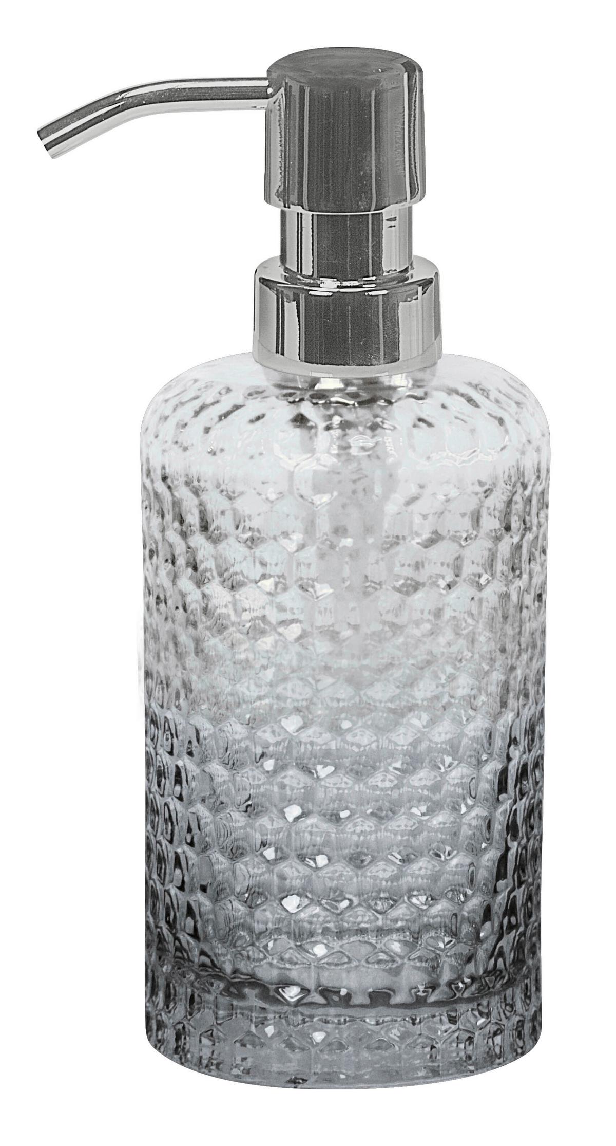 Seifenspender Melua Glas Anthrazit D/H: 7,6/12,7 cm - Anthrazit, Basics, Glas (7,6/12,7cm) - Kleine Wolke