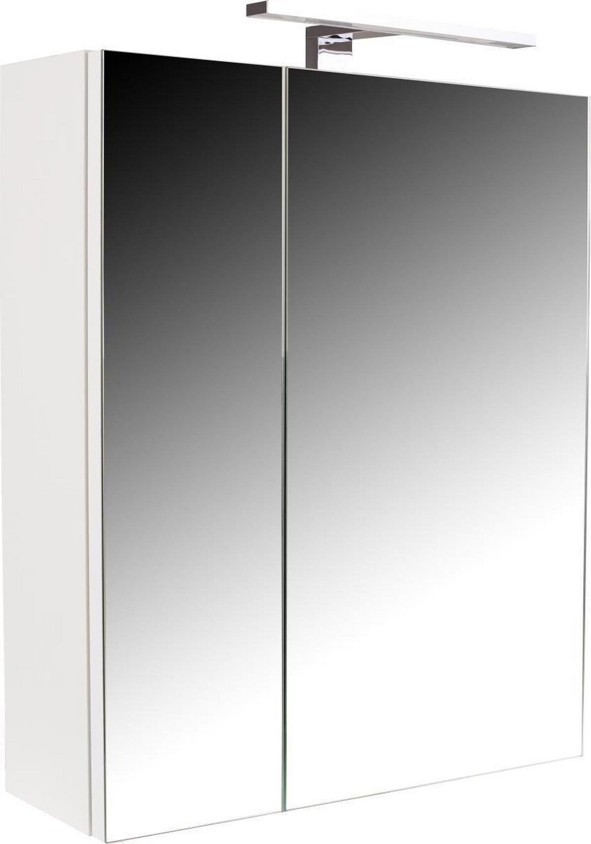 Tükrös Szekrény Fiola - fehér, Konventionell, faalapú anyag/Üveg (55/60/14,2cm)