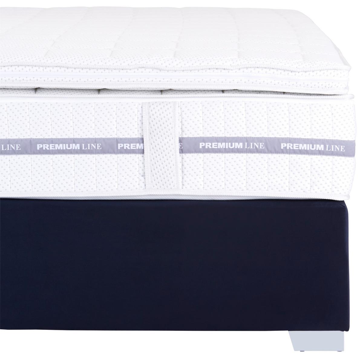 Boxspringbett 160x200cm Paula 1 - Chromfarben/Dunkelblau, MODERN, Textil (160/200cm)