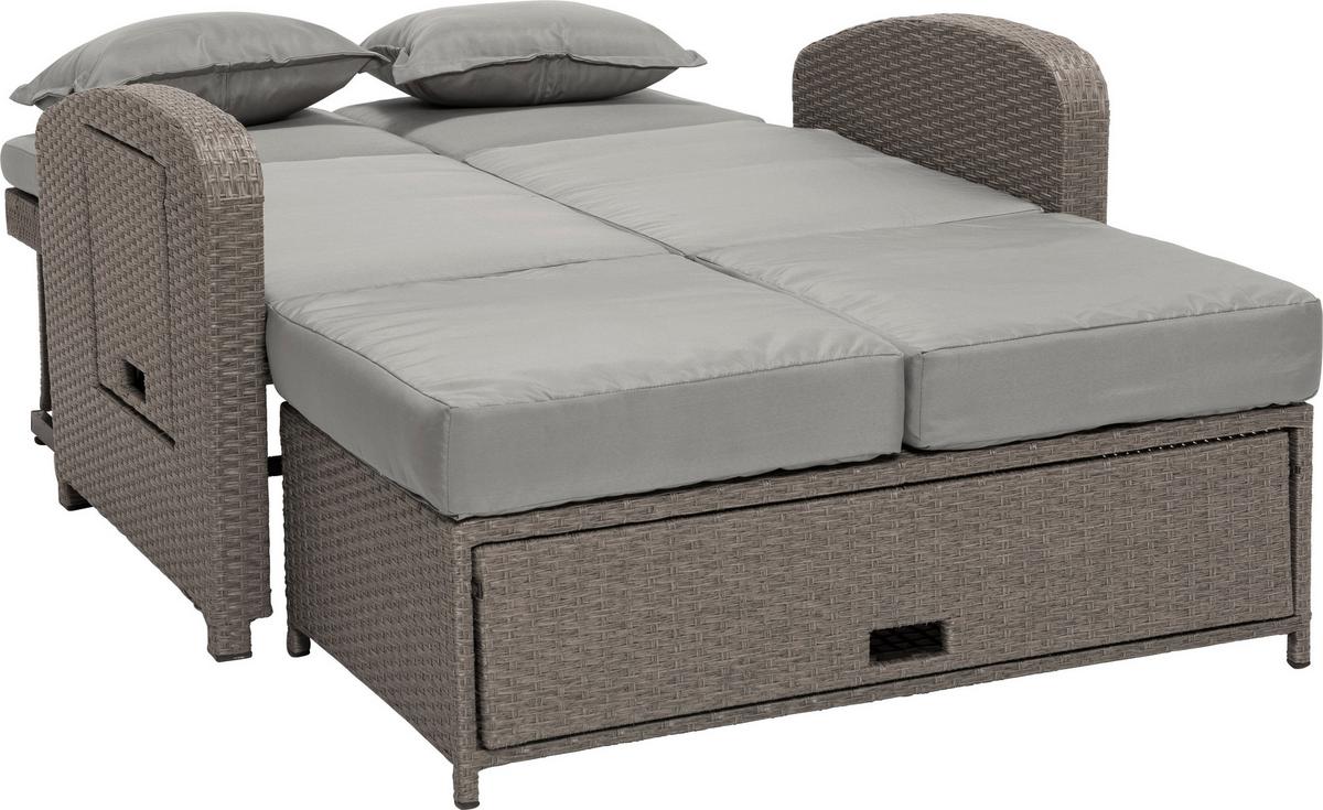 Lounge Kanapé Bahia - barna/szürke, Modern, műanyag/textil (117/95/74cm) - Greemotion