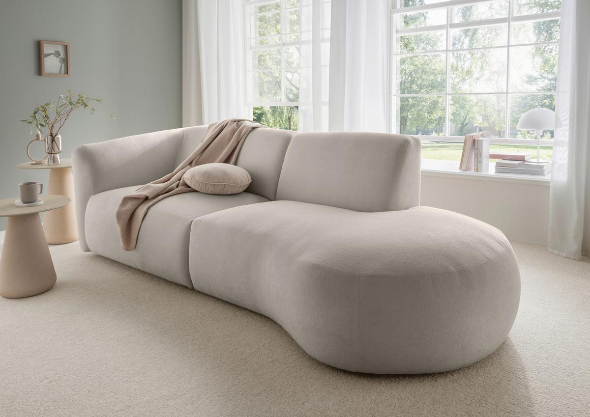 Ecksofa Jesi, Taupe S: 238x107 Cm - Taupe/Schwarz, MODERN, Textil (238/107cm) - Livetastic