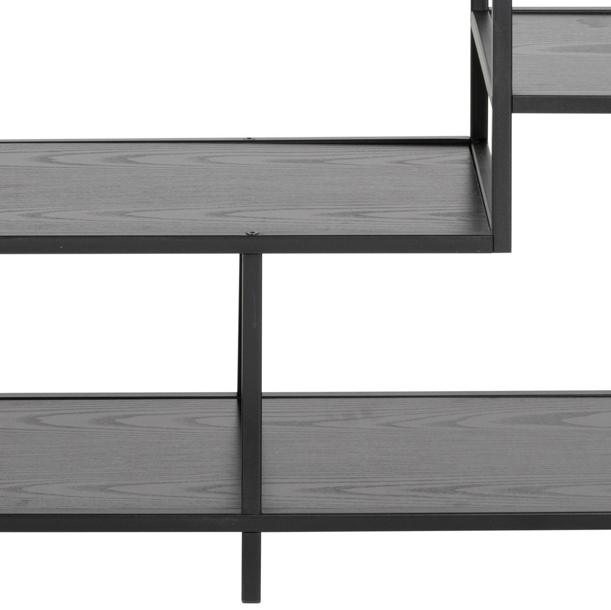 Regal Stahl Seaford B 114cm, Schwarz - Schwarz, Trend, Holzwerkstoff/Metall (114,0/78,0/35,0cm) - MID.YOU