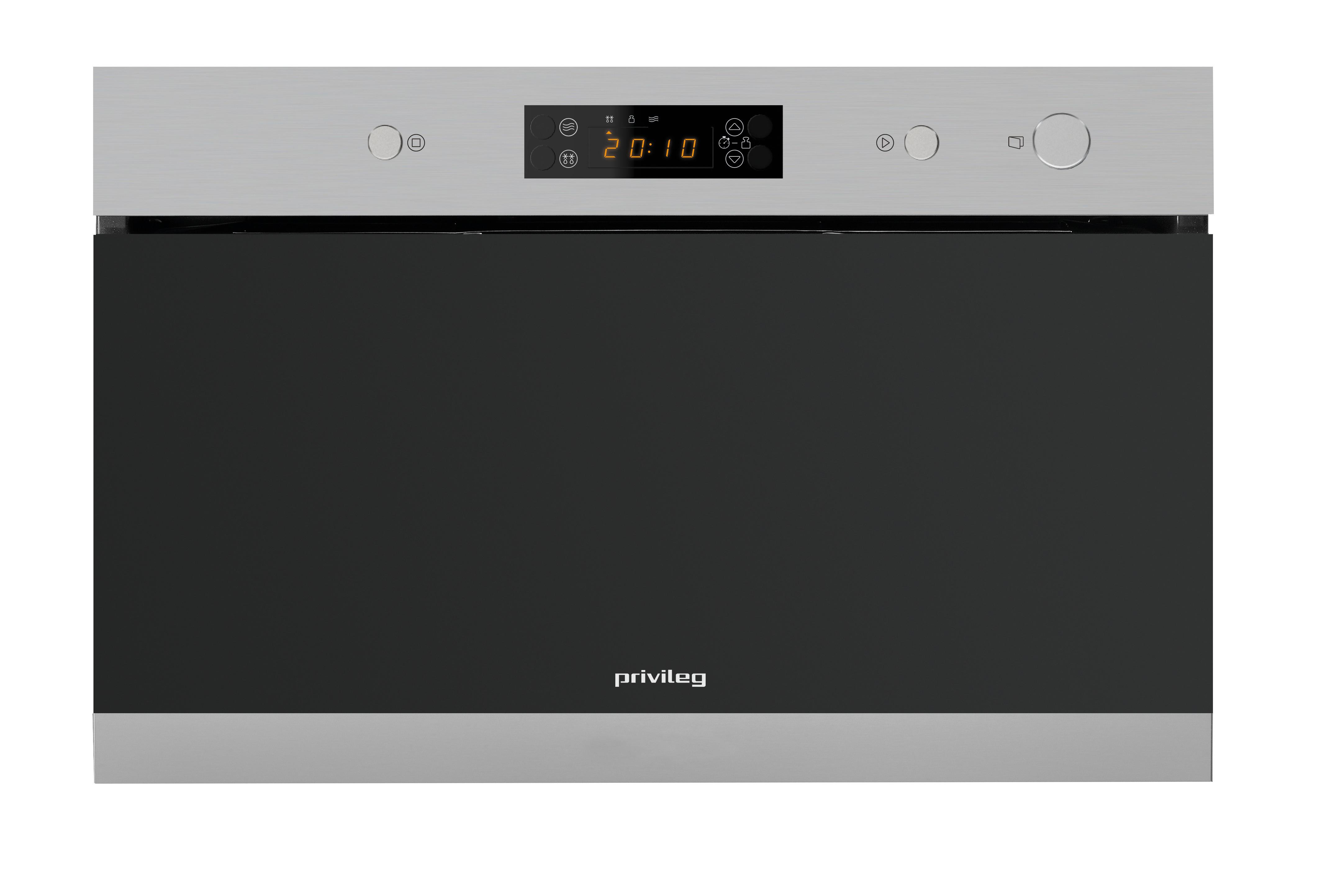 Einbau-mikrowelle Pmnk3 2138 In 750 W B: 59,5 Cm 4 Stufen - Edelstahlfarben, Basics, Glas/Kunststoff (59,5/38,2/29,9cm) - Privileg