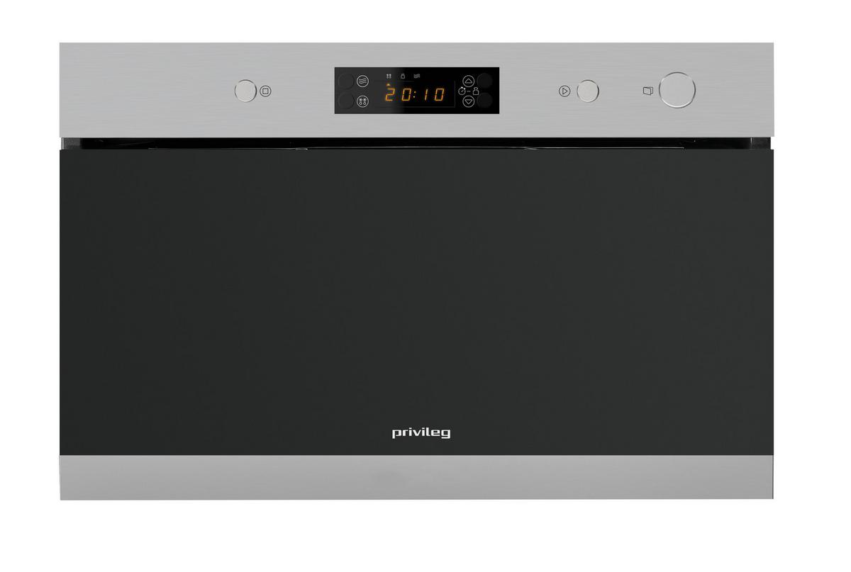 Einbau-Mikrowelle Pmnk3 2138 In 750 W B: 59,5 cm 4 Stufen - Edelstahlfarben, Basics, Glas/Kunststoff (59,5/38,2/29,9cm) - Privileg